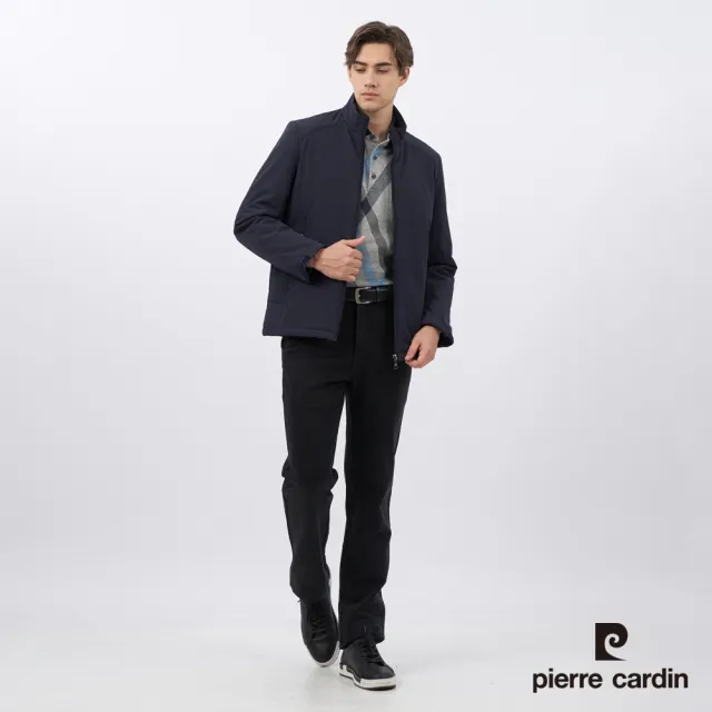 【pierre cardin 皮爾卡登】男款 都會休閒立領鋪棉夾克外套-深藍色(5235766-38)