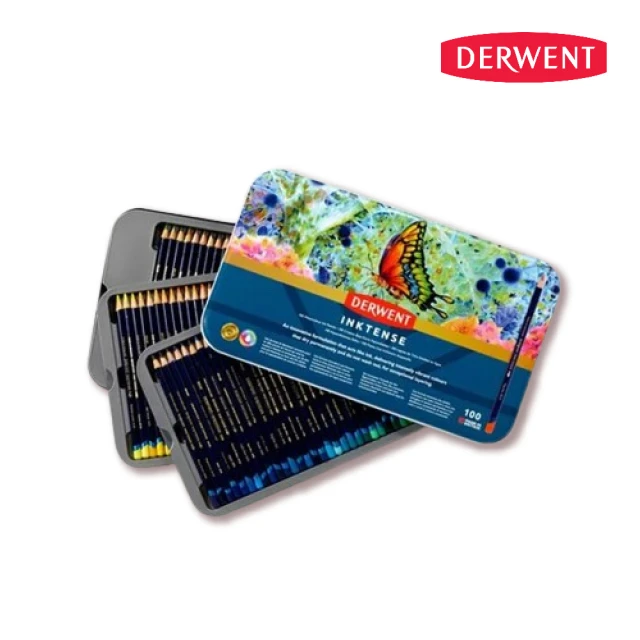 Derwent 德爾文 INKTENSE水墨色鉛100色鐵盒裝(贈水筆)