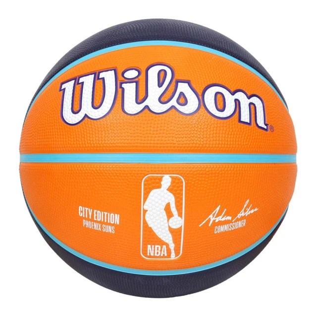 WILSONWILSON NBA城市系列-太陽-橡膠籃球 7號籃球-訓練 室外 室內 橘丈青白藍(WZ4024224XB7)