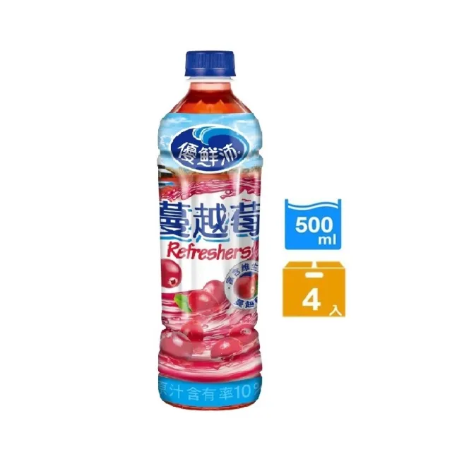 【優鮮沛】蔓越莓綜合果汁 500mlx4入/組