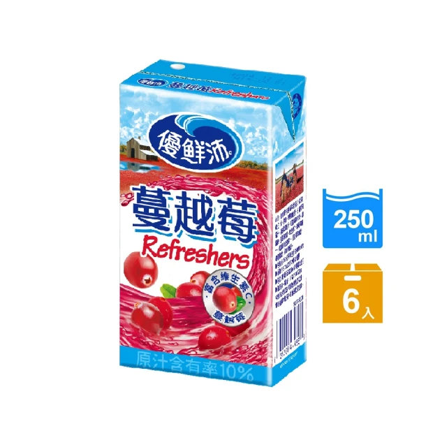 【優鮮沛】蔓越莓綜合果汁250mlx6入
