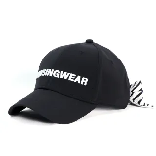 【Munsingwear】企鵝牌 女款黑色刺繡可拆式蝴蝶結高爾夫球帽 MLRL0103