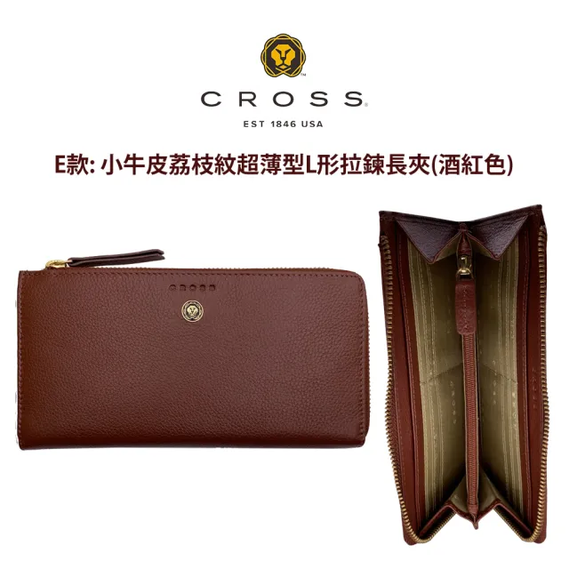 【CROSS】台灣總經銷 限量1折 頂級小牛皮超薄型L形拉鍊長夾 全新專櫃展示品(贈男用皮夾 贈禮盒提袋)