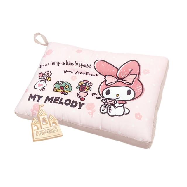【享夢城堡】雙面天絲水洗午安童枕45x30cm－三麗鷗美樂蒂Melody 賞花時刻-粉 卡通水洗枕兒童交換禮物