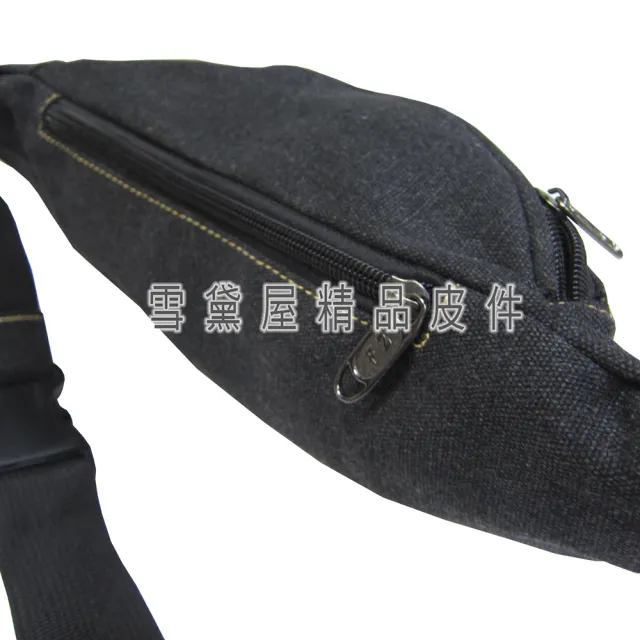 【SNOW.bagshop】腰包小容量貼身設計防水包 帆布+皮革材質外出休閒運動上班旅行防竊盜貼身