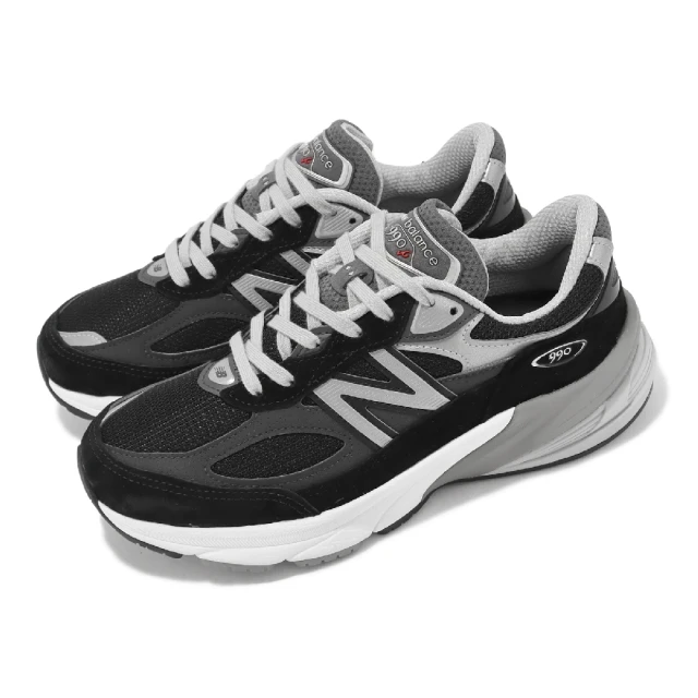 NEW BALANCE 休閒鞋 990 V6 D 寬楦 女鞋 黑 銀 美製 麂皮 反光 復古 運動鞋 NB 紐巴倫(W990BK6-D)