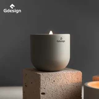 【Gdesign】簡約灰泥系質感香氛蠟燭 175g(香氛蠟燭、花香蠟燭、融蠟燈、多巴胺、擴香)