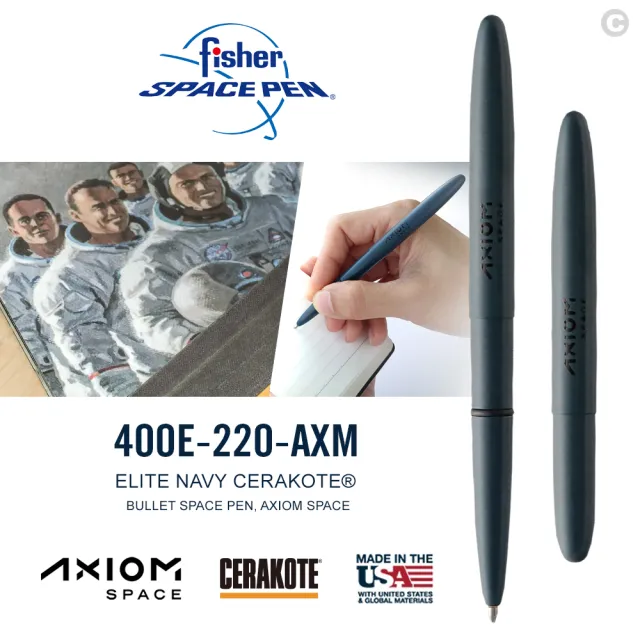 【fisher】Axiom Space 系列-子彈型太空筆(#400E-220-AXM 海軍藍)