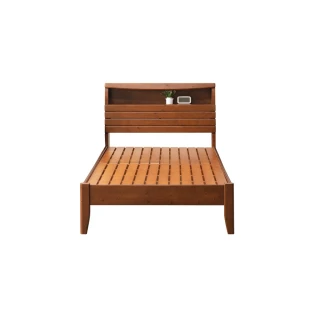 【麗得傢居】阿爾文3.5尺全實木床架單人床架組附插座(共2色)