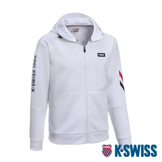【K-SWISS】連帽運動外套 Active Jacket-男-白(109126-100)