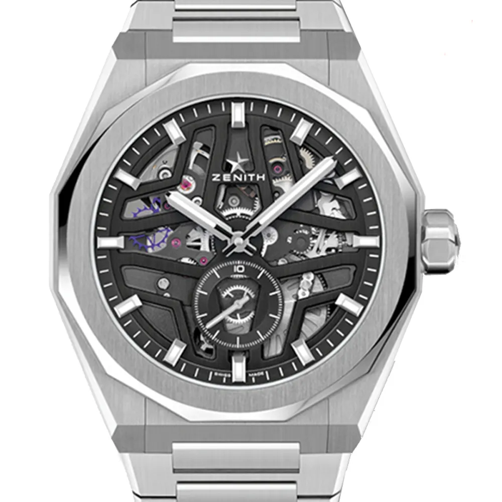 ZENITH】真力時DEFY SKYLINE SKELETON 八邊形鏤空黑面鍊帶腕表 ZENITH】真力時DEFY SKYLINE SKELETON 八邊形鏤空黑面鍊帶腕表