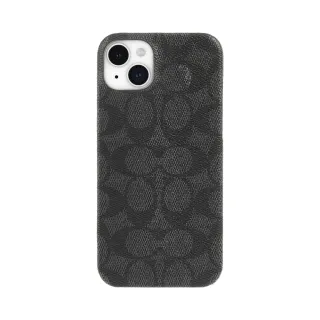 【COACH】iPhone 15 手機殼 黑色經典大C(iPhone14 / 13可共用)