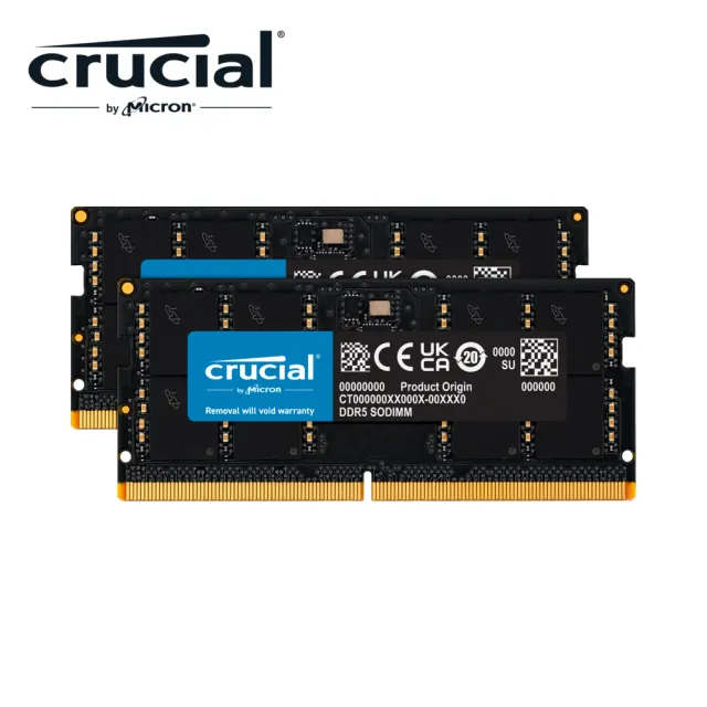 【Crucial 美光】DDR5 5600 64GB (32GB x2) 筆電記憶體 (CT2K32G56C46S5)