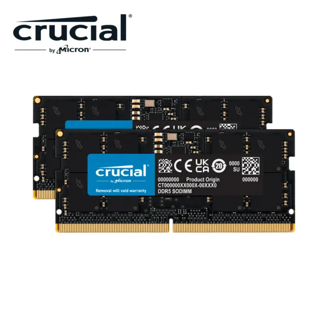【Crucial 美光】DDR5 5600 48GB (24GB x2) 筆電記憶體 (CT2K24G56C46S5)