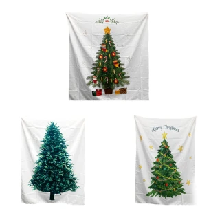 【WIDE VIEW】聖誕樹背景裝飾掛布Ins風+星星串燈(附配件包 聖誕樹掛布 聖誕掛布 聖誕節掛布/CHRT03)