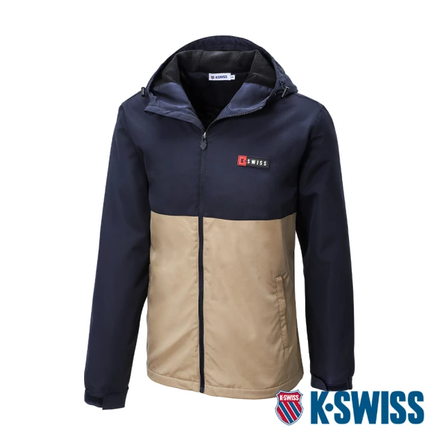 K-SWISS 刷毛防風外套 Windbreaker-男-藍/卡其(109364-492)