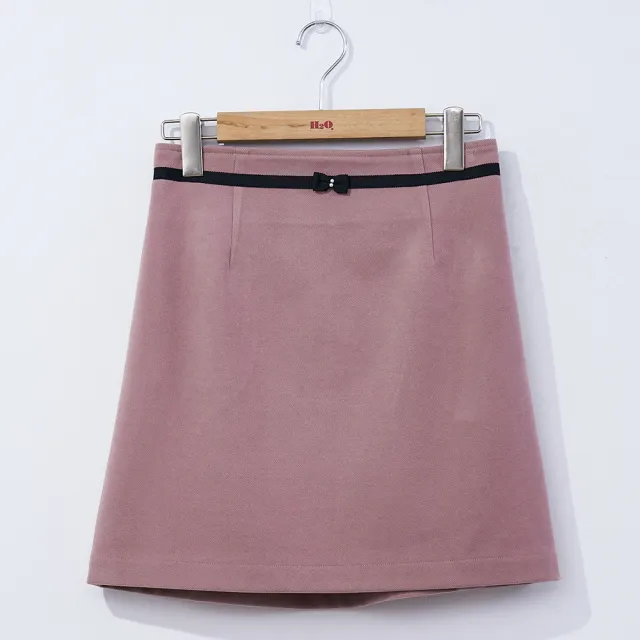 【H2O】腰頭裝飾織帶窄裙 #3632012(黑/卡/粉色)