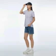 【JEEP】女裝 休閒LOGO立體車頭燈設計短袖T恤(紫色)