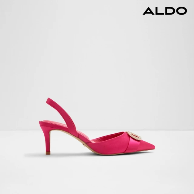 ALDO DECORA-氣質奢華水鑽後繫帶高跟鞋(桃紅色)