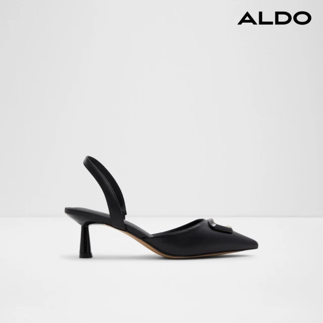 ALDO GIOCANTE-俐落簡約方扣後繫帶高跟鞋(黑色)
