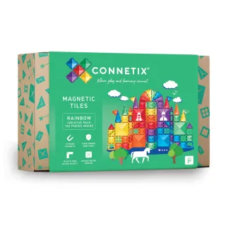 【Connetix】彩虹磁力積木-進階創意組102pc(磁力片)