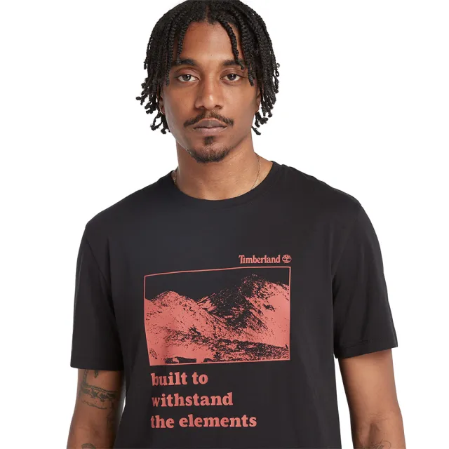 【Timberland】男款黑色短袖T恤(A2KJ1001)