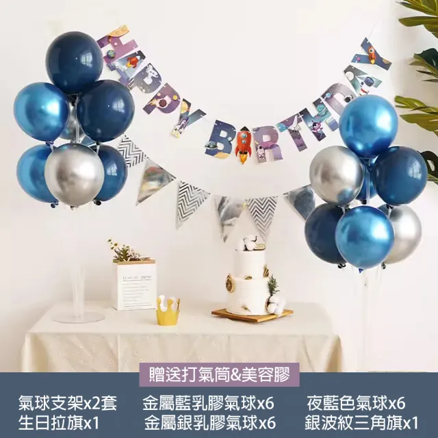 【阿米氣球派對】宇宙生日氣球套餐組(氣球 生日氣球 生日佈置)