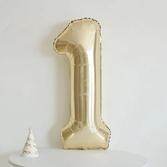 【阿米氣球派對】白金色40吋大數字氣球1個-數字任選(鋁箔氣球 數字氣球)