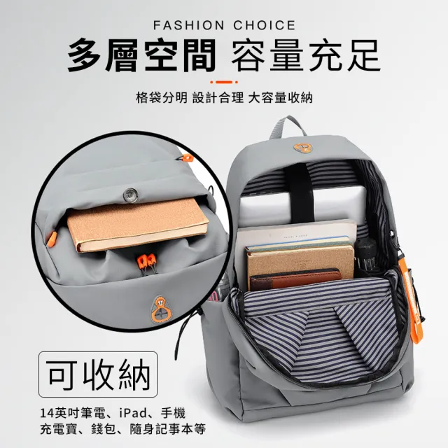 【Starshop】618特惠 大容量減壓防水後背包 電腦雙肩包 商務旅行筆電包 書包 運動防盜背包 男女包包