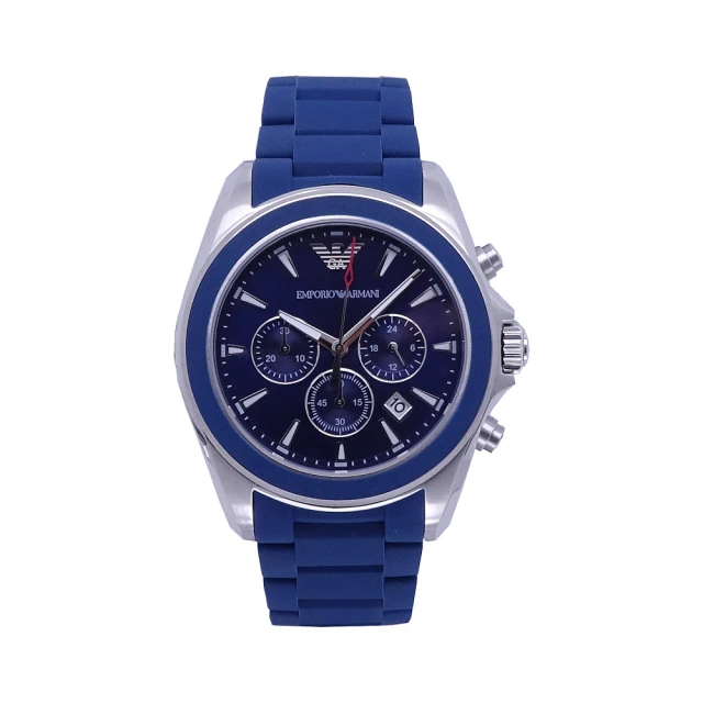 EMPORIO ARMANI ARMANI 爵士舞步計時優質個性腕錶-藍-AR6068