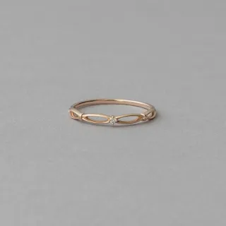 【ete】K10YG 層疊蕾絲鑽石戒指(金色)