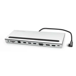 【PERFEKT】USB-C 11口 全功能集線器 Hub PD(VGA RJ45 HDMI DP USB HUB 連接器 鋁合金 PT-62110)
