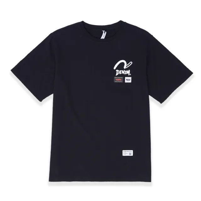 【5th STREET】男裝經典LOGO短袖T恤-黑色(山形系列)