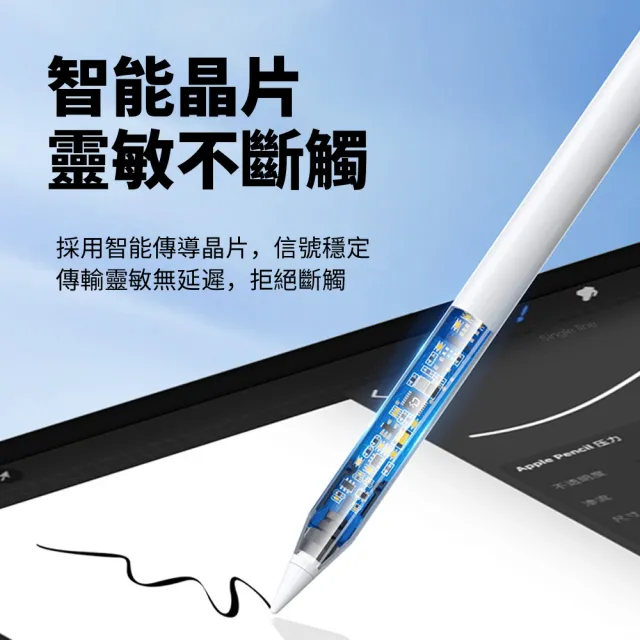 【YOLU】Apple pencil數顯電容觸控筆 磁力吸附繪畫手寫筆(ipad/手機/平板/蘋果/安卓通用)