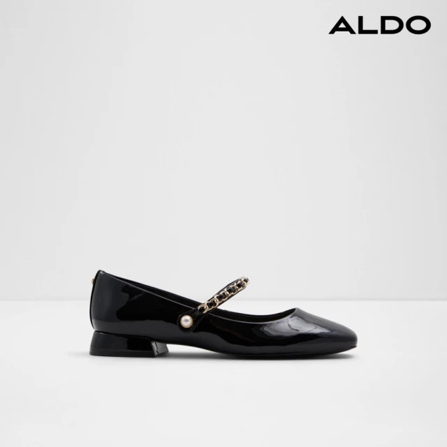ALDO DALLALEDAR-超復古方頭平底瑪莉珍鞋(黑色)