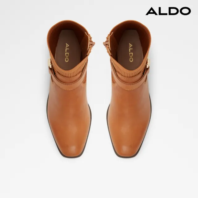【ALDO】FRANINA-個性時尚平底側釦中筒襪靴-女靴(棕色)