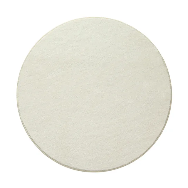 【凡尼塔】羊羔絨素色圓形地毯(120cm 北歐 仿羊絨 短毛 簡約 輕奢 白色 保溫保暖  床邊 臥室 抓周 地墊)