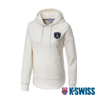 【K-SWISS】刷毛連帽上衣 Hoodie-女-米白(199135-290)