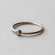 【ete】K18 經典單鑽包鑲鑽石戒指-0.06ct(金色 玫瑰金色)