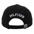 【Tommy Hilfiger】白繡線英文字母小旗標棒球帽(素面黑)