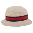 【Tommy Hilfiger】紅白槓條棉質漁夫帽(淺卡其)