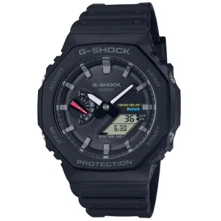 【CASIO 卡西歐】G-SHOCK  藍牙連線 太陽能八角雙顯腕錶 父親節 禮物  送禮 推薦(GA-B2100-1A)