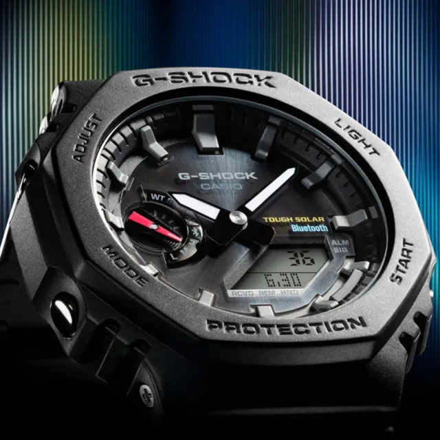 【CASIO 卡西歐】G-SHOCK  藍牙連線 太陽能八角雙顯腕錶 送禮推薦 禮物(GA-B2100-1A)