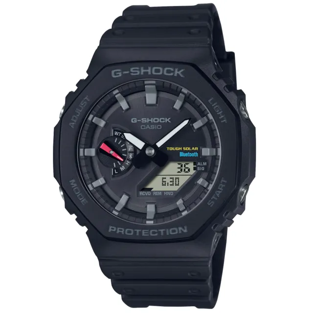 【CASIO 卡西歐】G-SHOCK  藍牙連線 太陽能八角雙顯腕錶 送禮推薦 禮物(GA-B2100-1A)