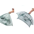 【May Shop】兩入組 自動折疊傘型漁網漁具(8孔)