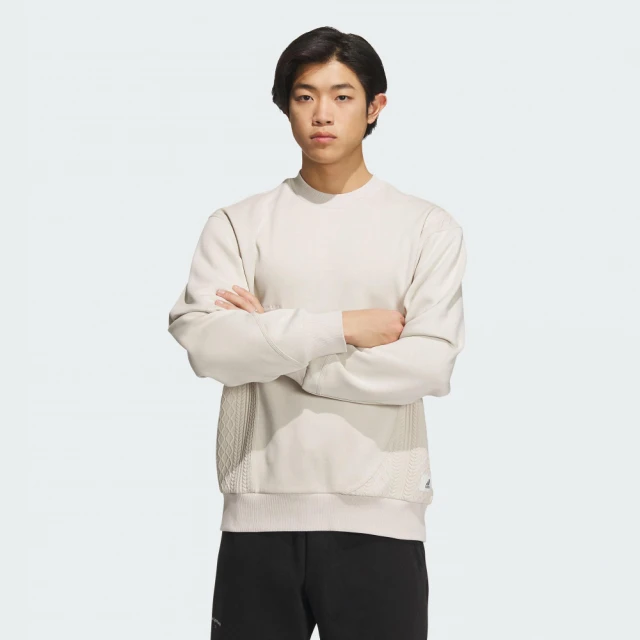 adidas 愛迪達adidas 愛迪達 上衣 男款 長袖上衣 運動 亞規 ST WF SWEATS 米白 IP4983