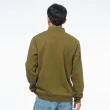 【JEEP】男裝 素色拉鍊立領刷毛長袖POLO衫(橄欖綠)