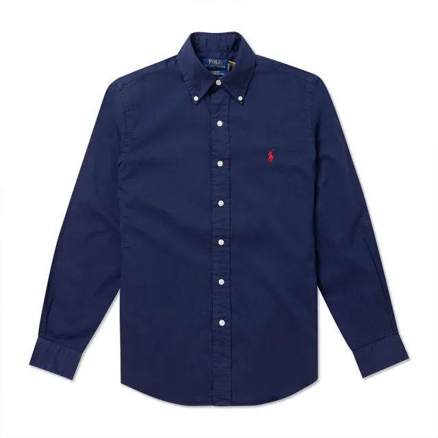 RALPH LAUREN】RL POLO 經典刺繡小馬長袖襯衫上衣-深藍色(CLASSIC FIT