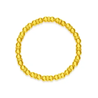 【周大福】傳承系列 沙面金珠黃金手鍊_計價黃金(6.5吋)