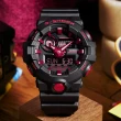 【CASIO 卡西歐】G-SHOCK 黑紅潮流雙顯腕錶 禮物推薦 畢業禮物(GA-700BNR-1A)